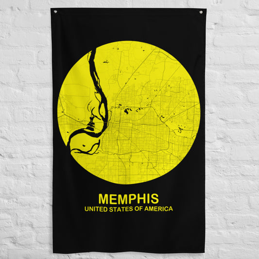 Memphis Circular Yellow Flag Map