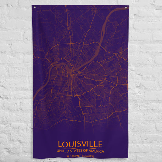 Louisville Purple and Orange Flag Map