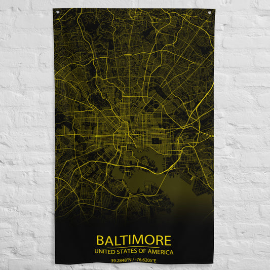 Baltimore Black and Yellow Flag Map