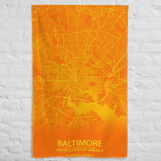 Baltimore Orange and Yellow Flag Map