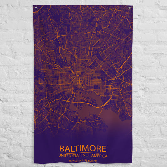 Baltimore Purple and Orange Flag Map