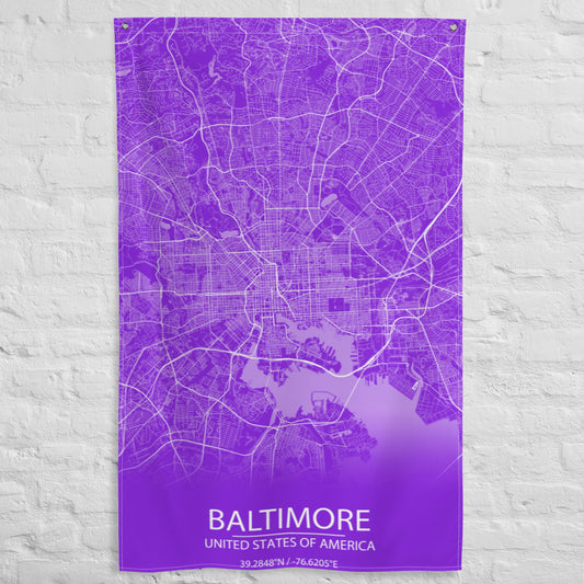 Baltimore Purple and White Flag Map
