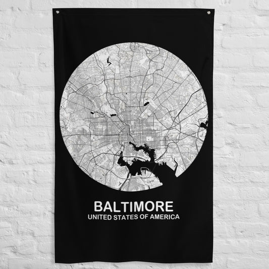 Baltimore Circular White Flag Map