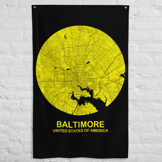 Baltimore Circular Yellow Flag Map