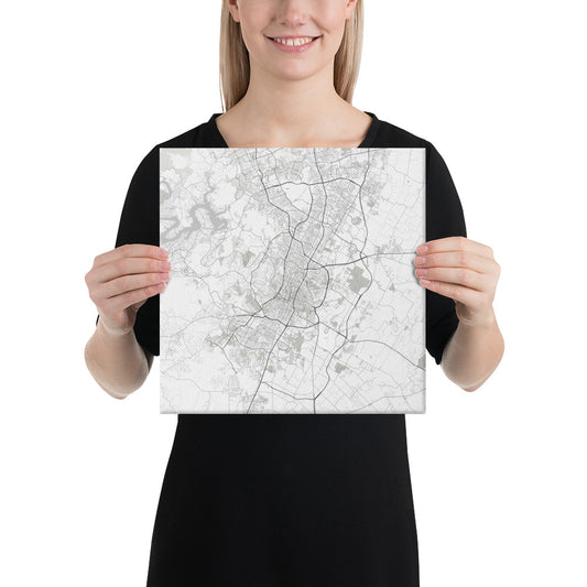 Austin White Canvas Map