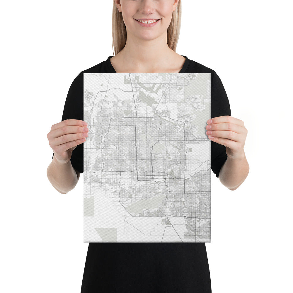 Phoenix White Canvas Map