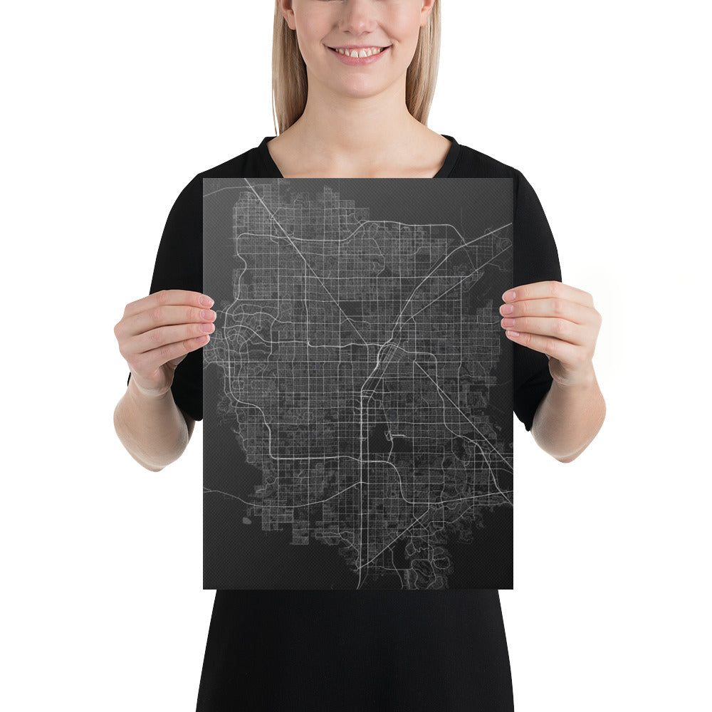 Las Vegas Black Canvas Map