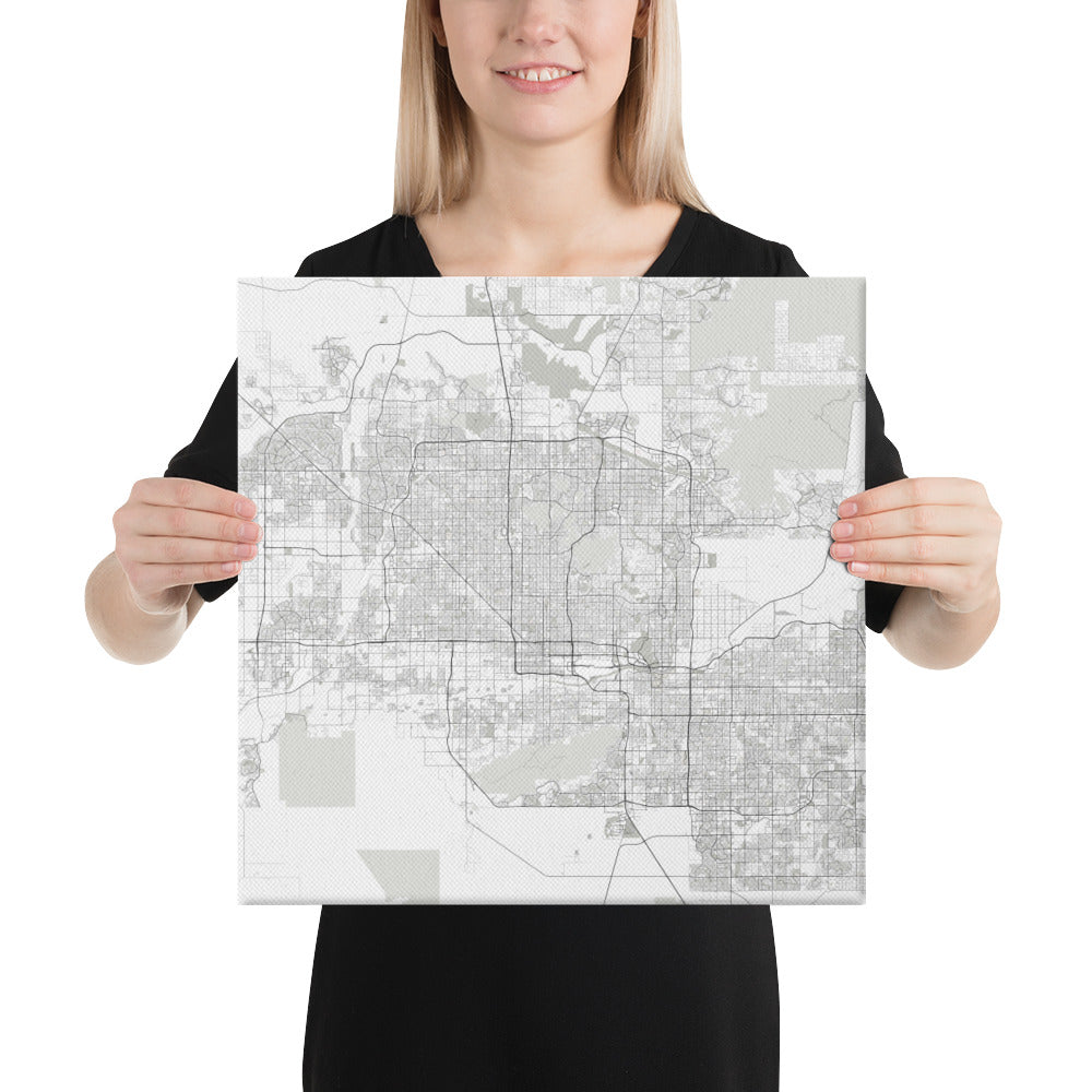 Phoenix White Canvas Map