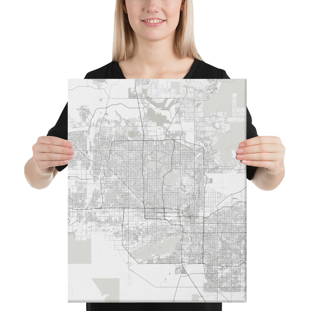 Phoenix White Canvas Map
