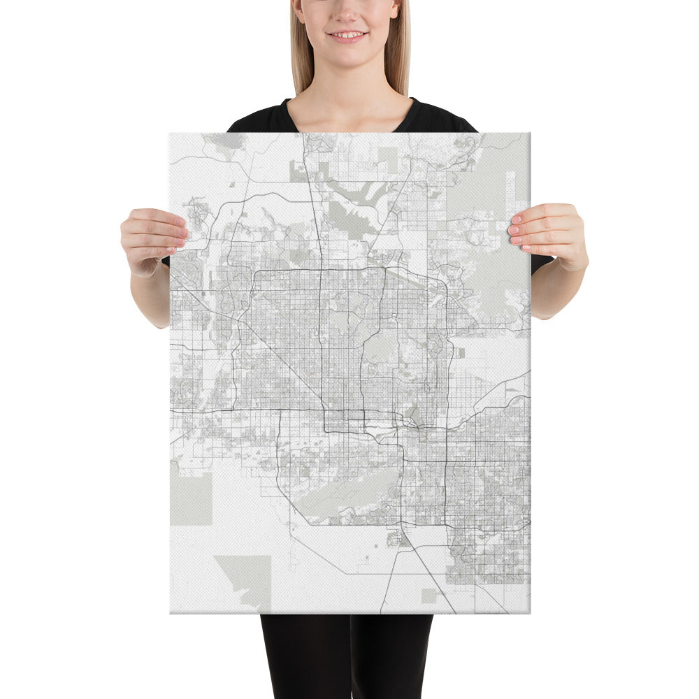 Phoenix White Canvas Map