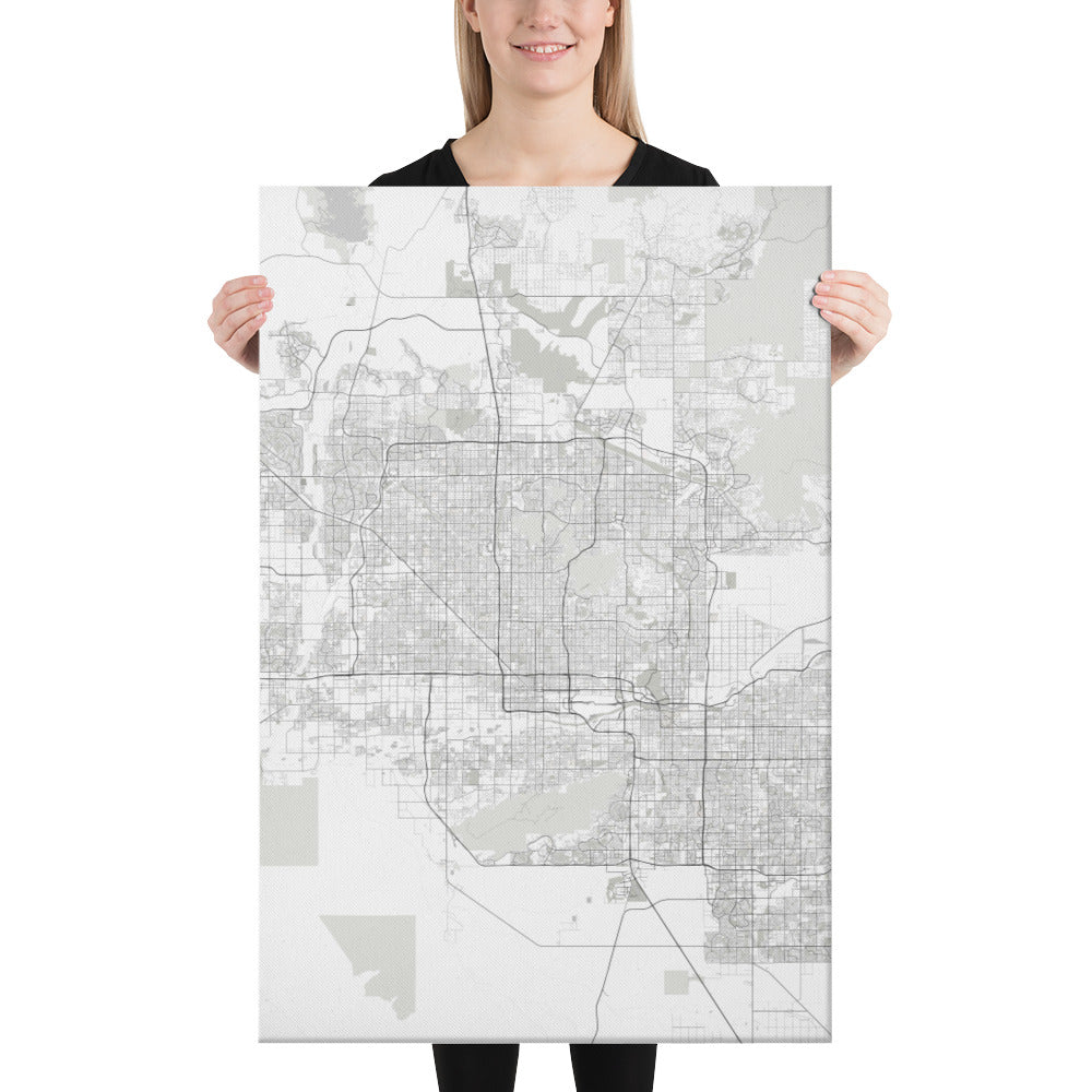 Phoenix White Canvas Map