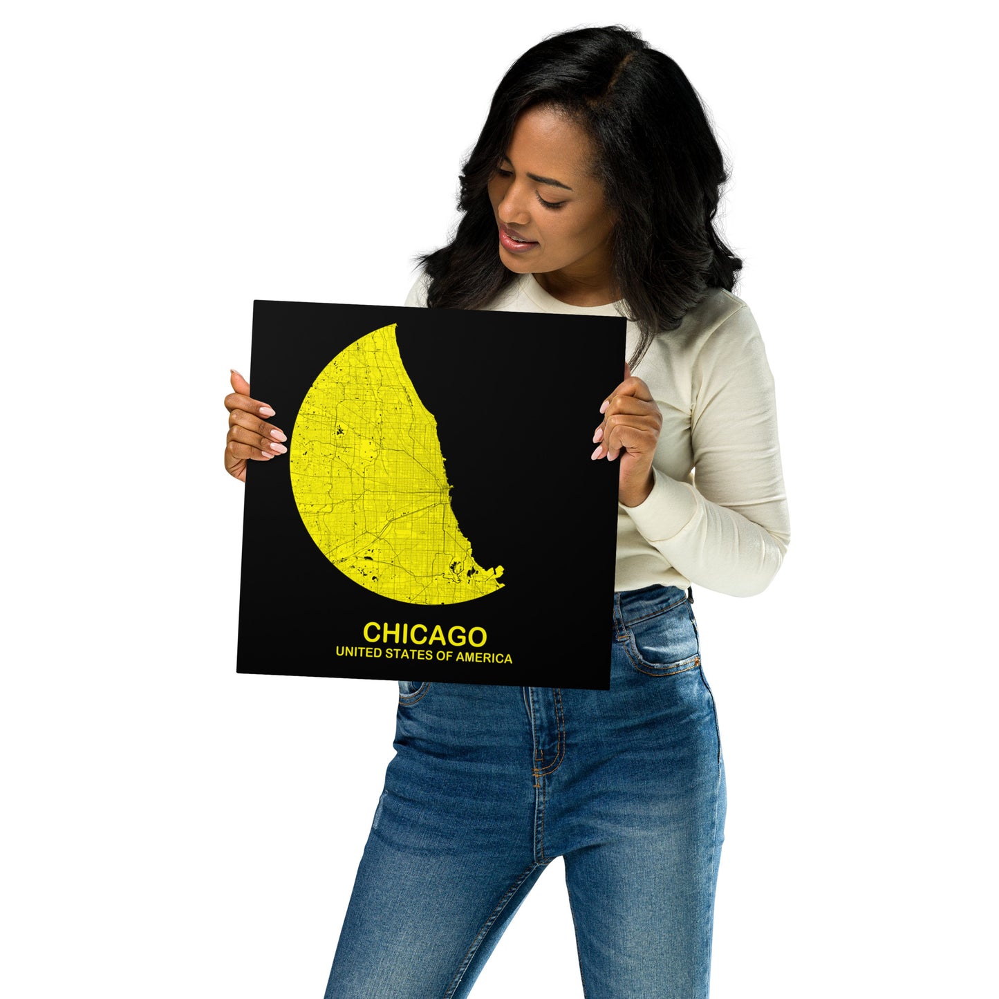 Chicago Circular Yellow Metal Map