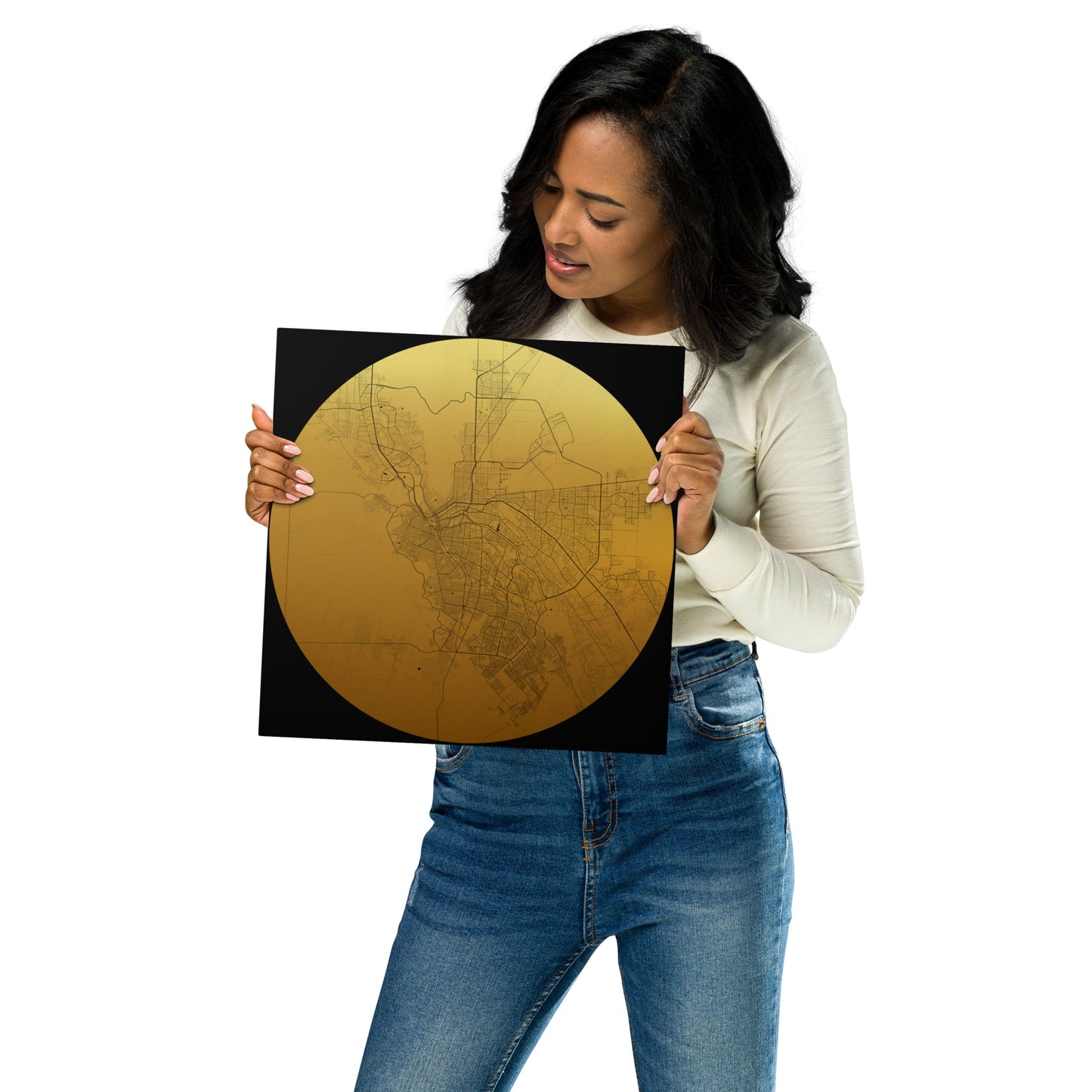 El Paso Gold on Black Metal Map