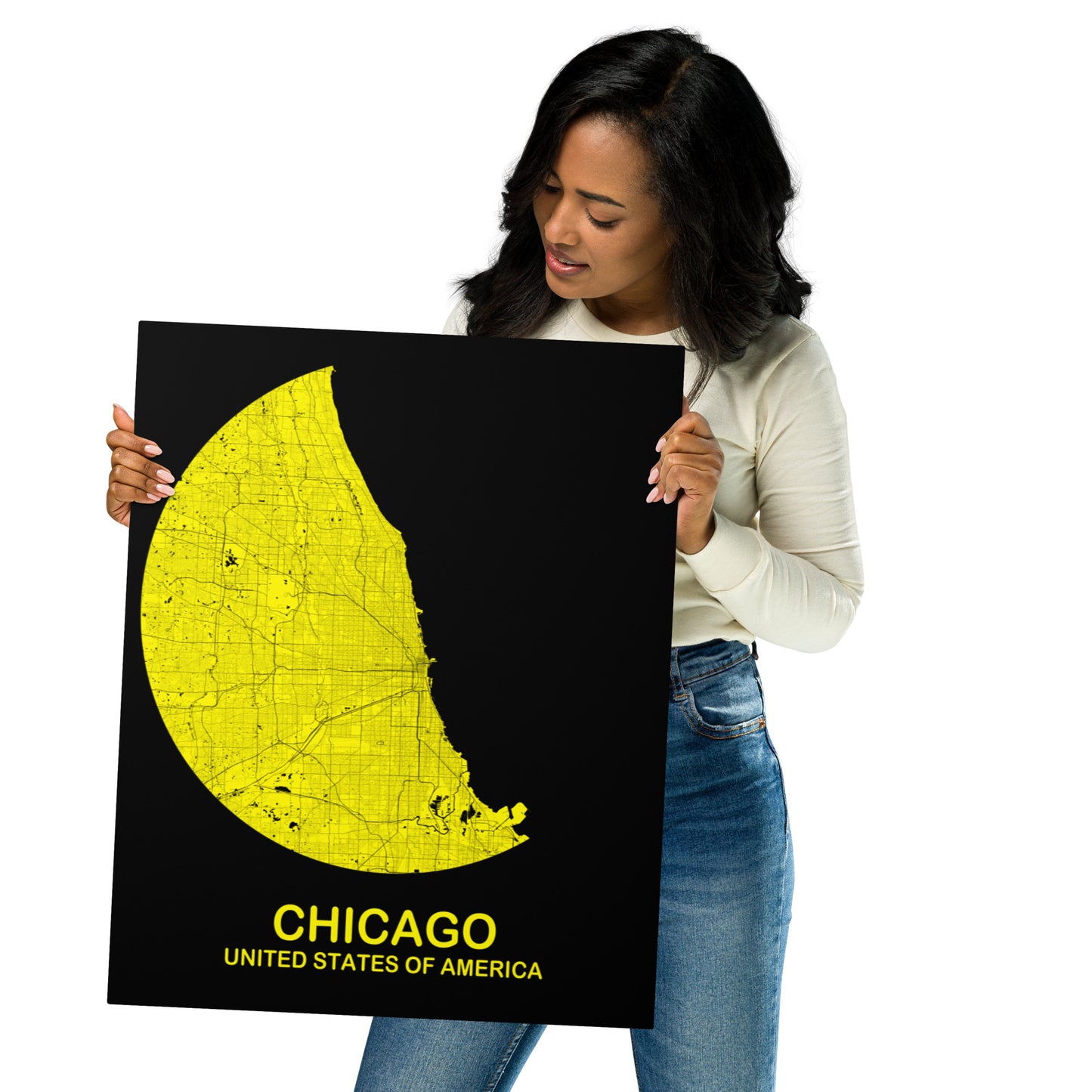 Chicago Circular Yellow Metal Map