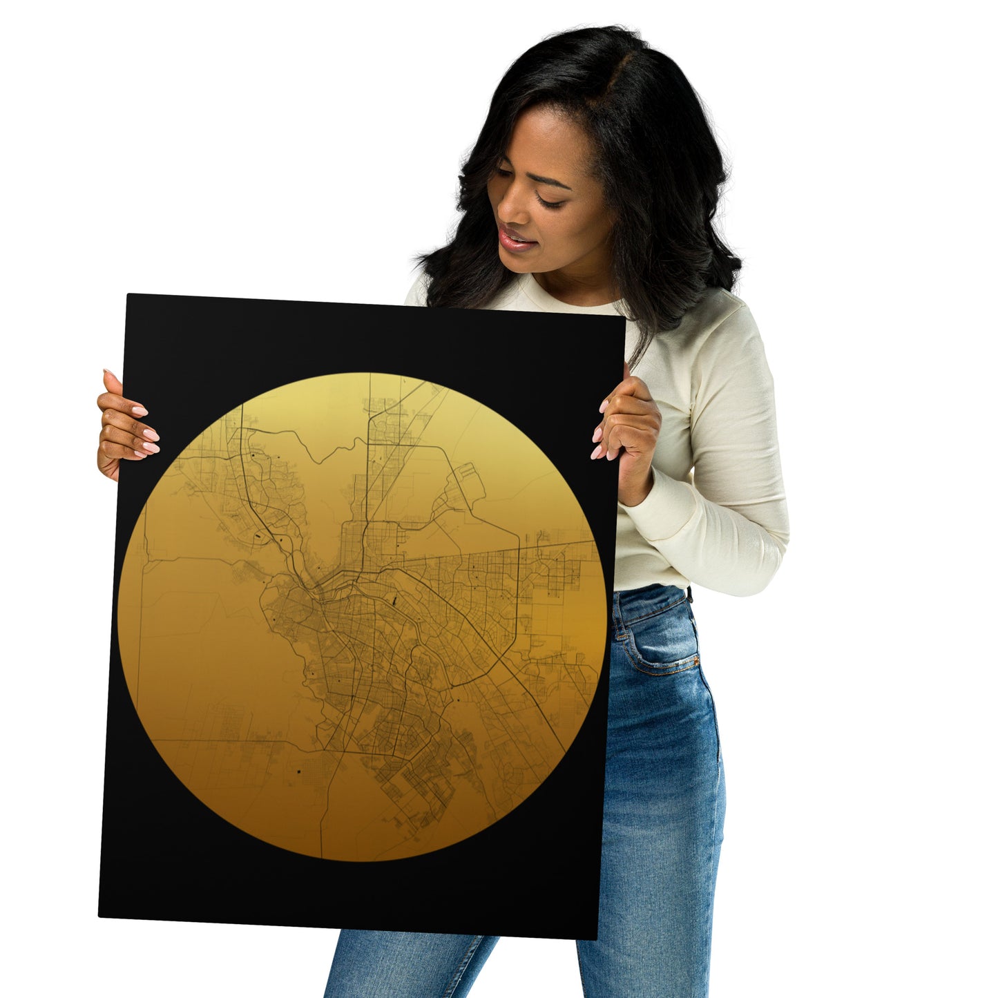 El Paso Gold on Black Metal Map