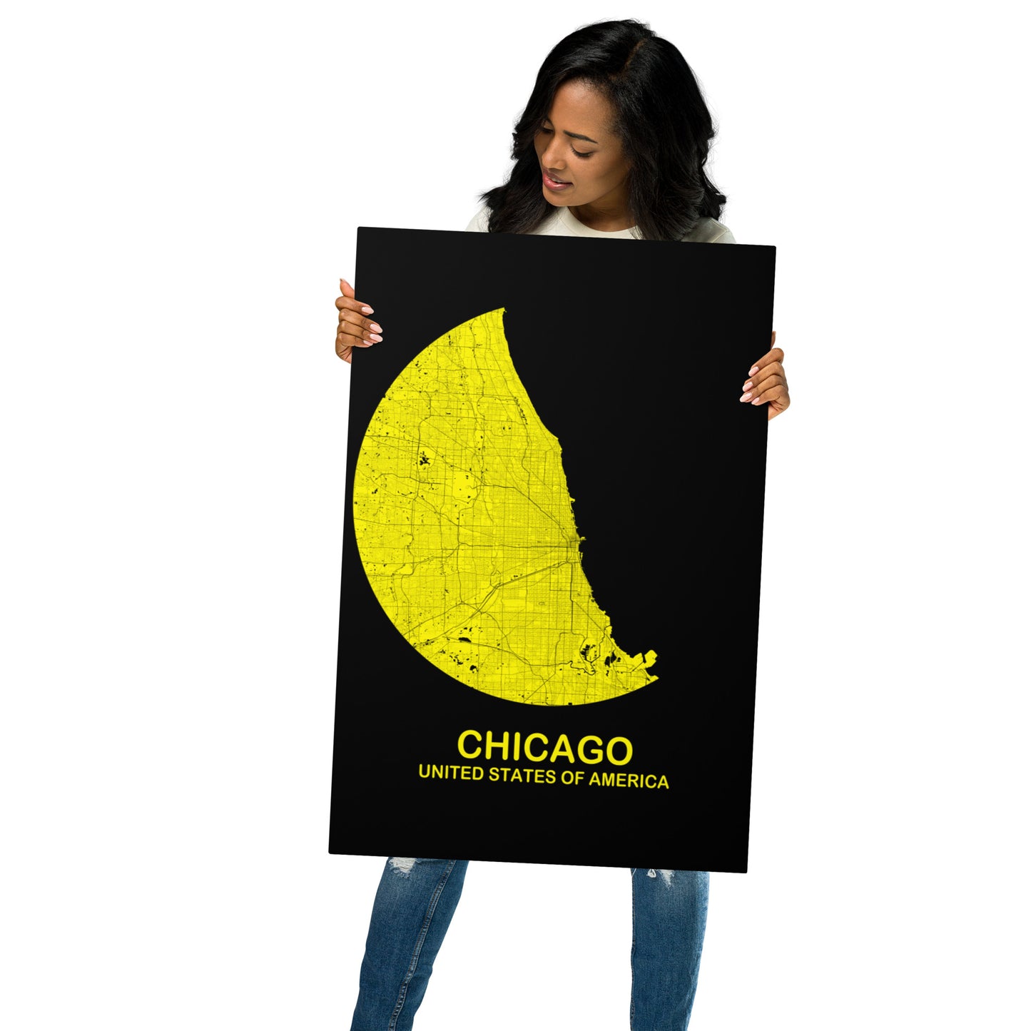 Chicago Circular Yellow Metal Map