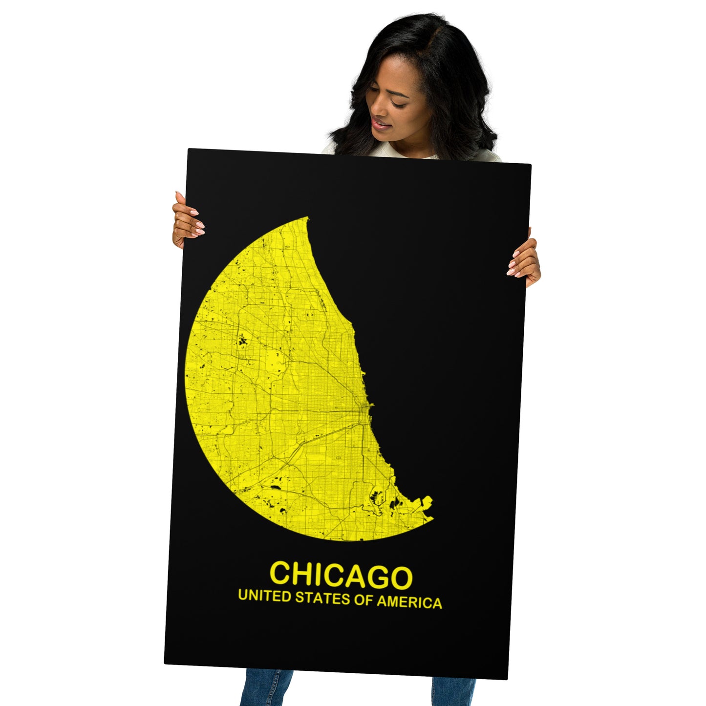 Chicago Circular Yellow Metal Map