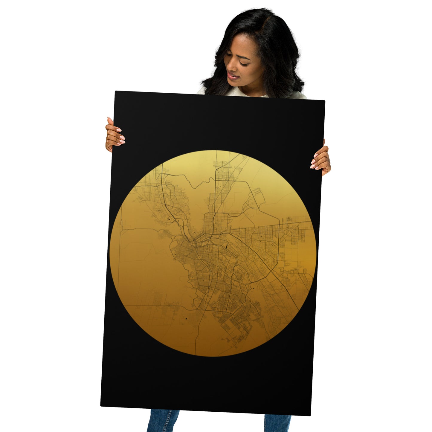 El Paso Gold on Black Metal Map