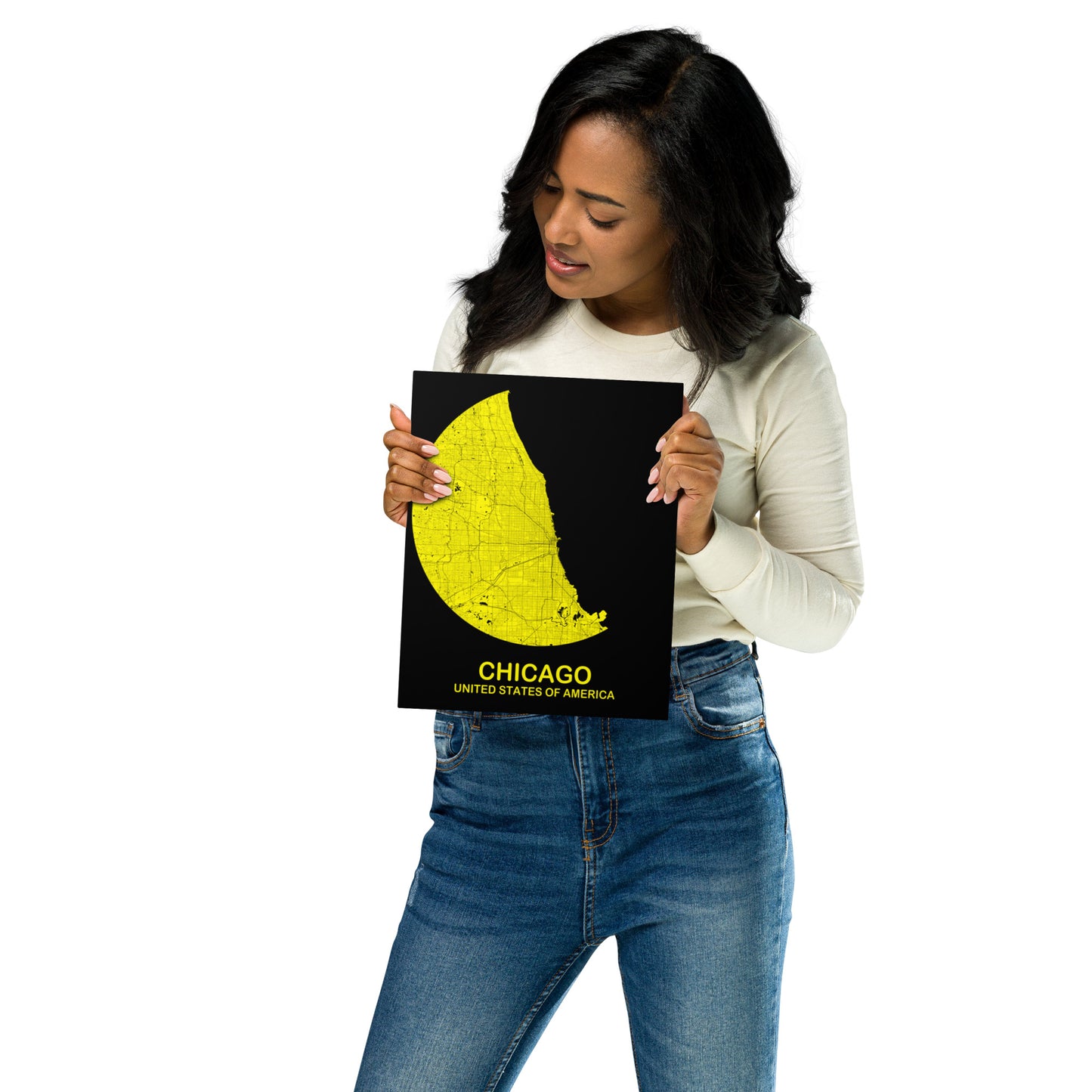 Chicago Circular Yellow Metal Map