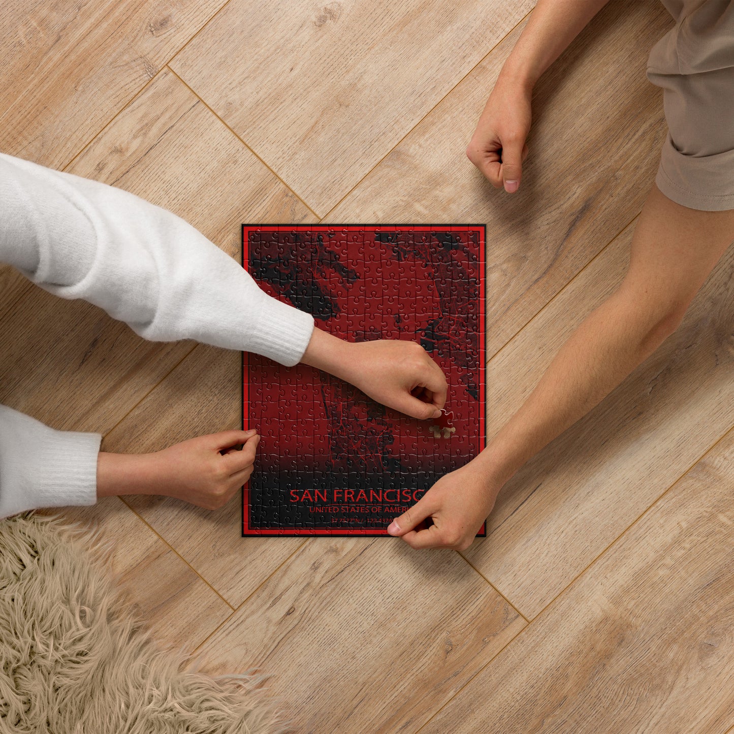 San Francisco Black and Red Map Jigsaw Puzzle