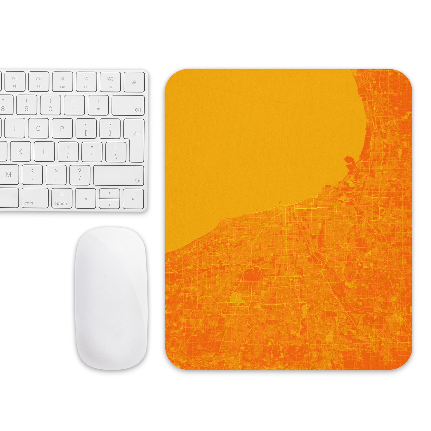 Chicago Orange and Yellow Map Mouse Pad