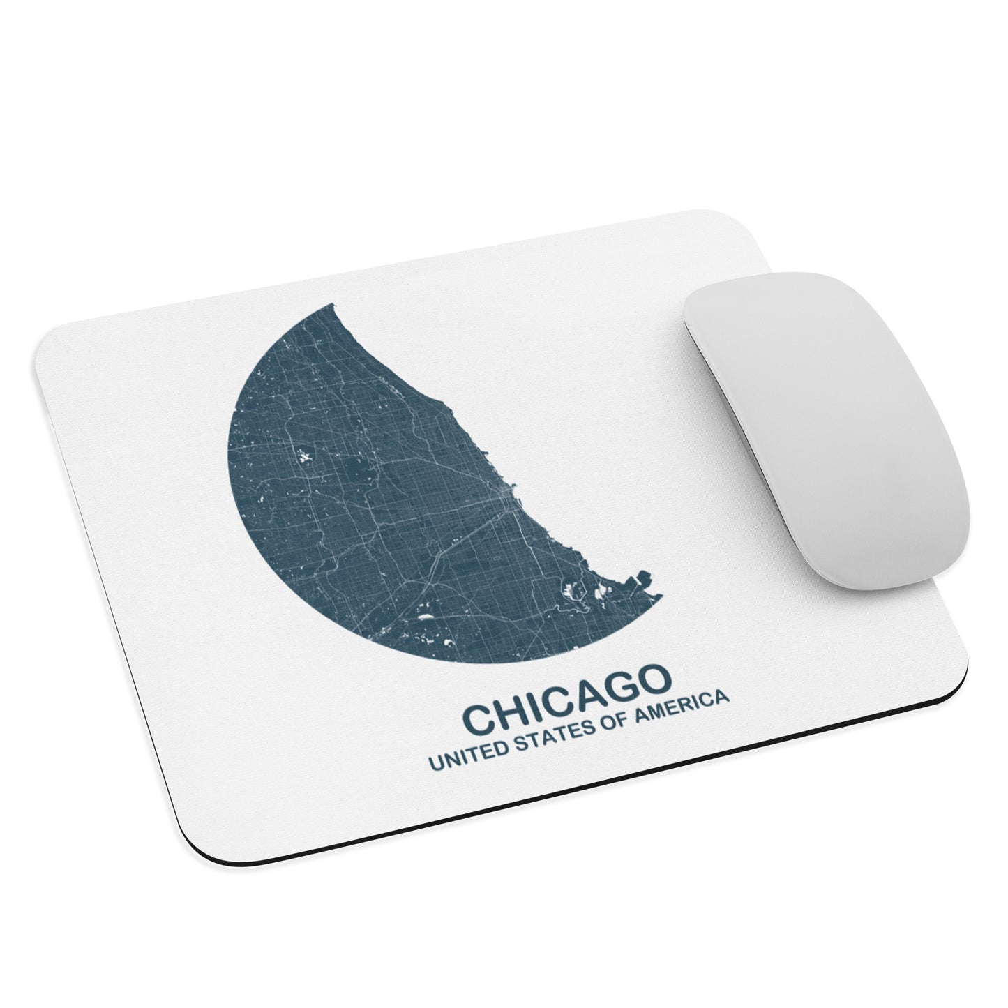 Chicago Circular Blue Map Mouse Pad
