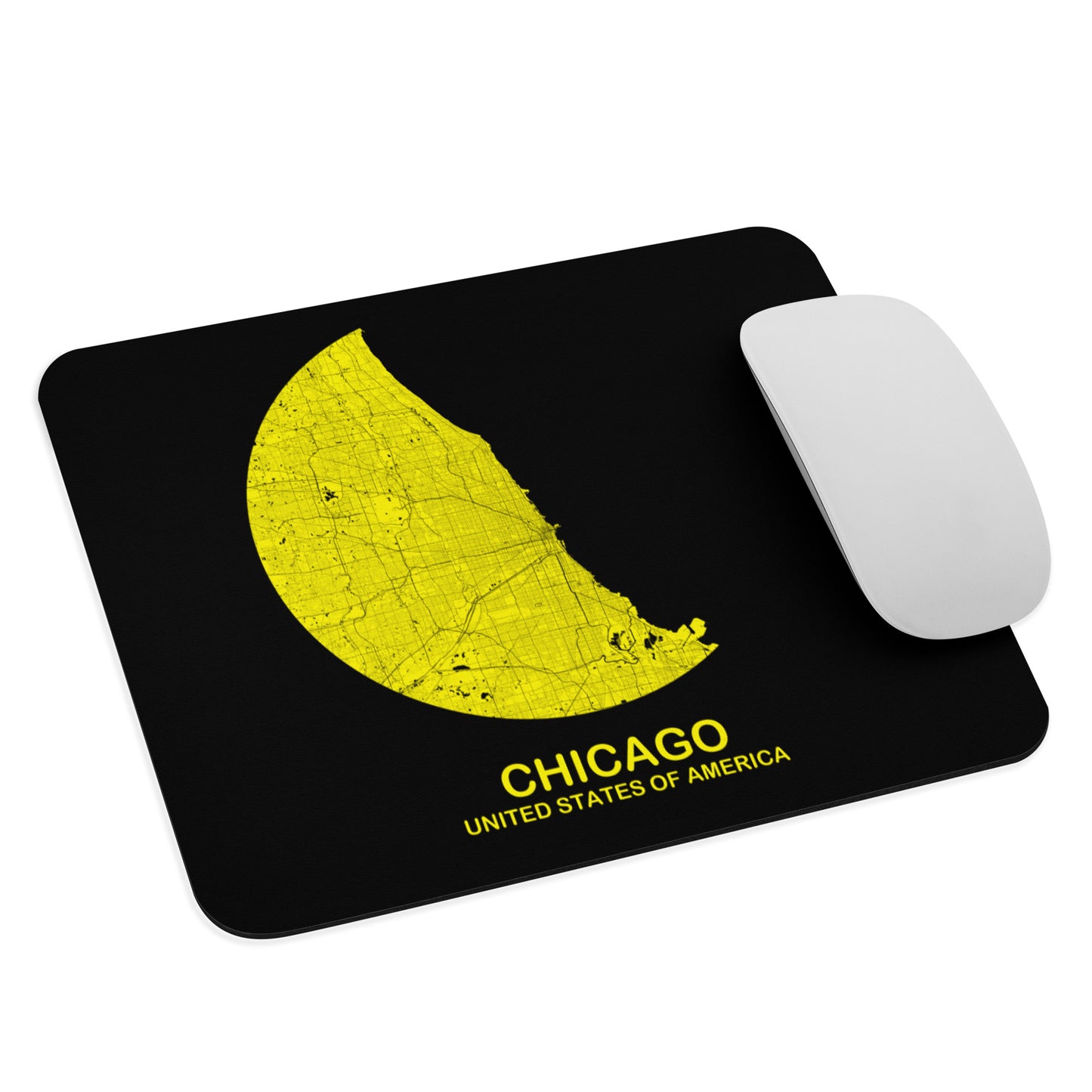 Chicago Circular Yellow Map Mouse Pad