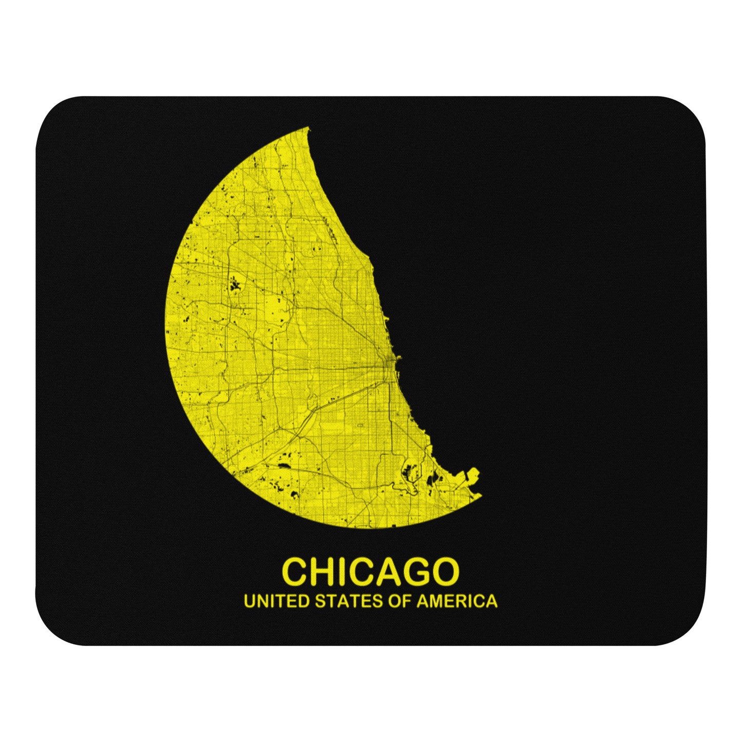 Chicago Circular Yellow Map Mouse Pad