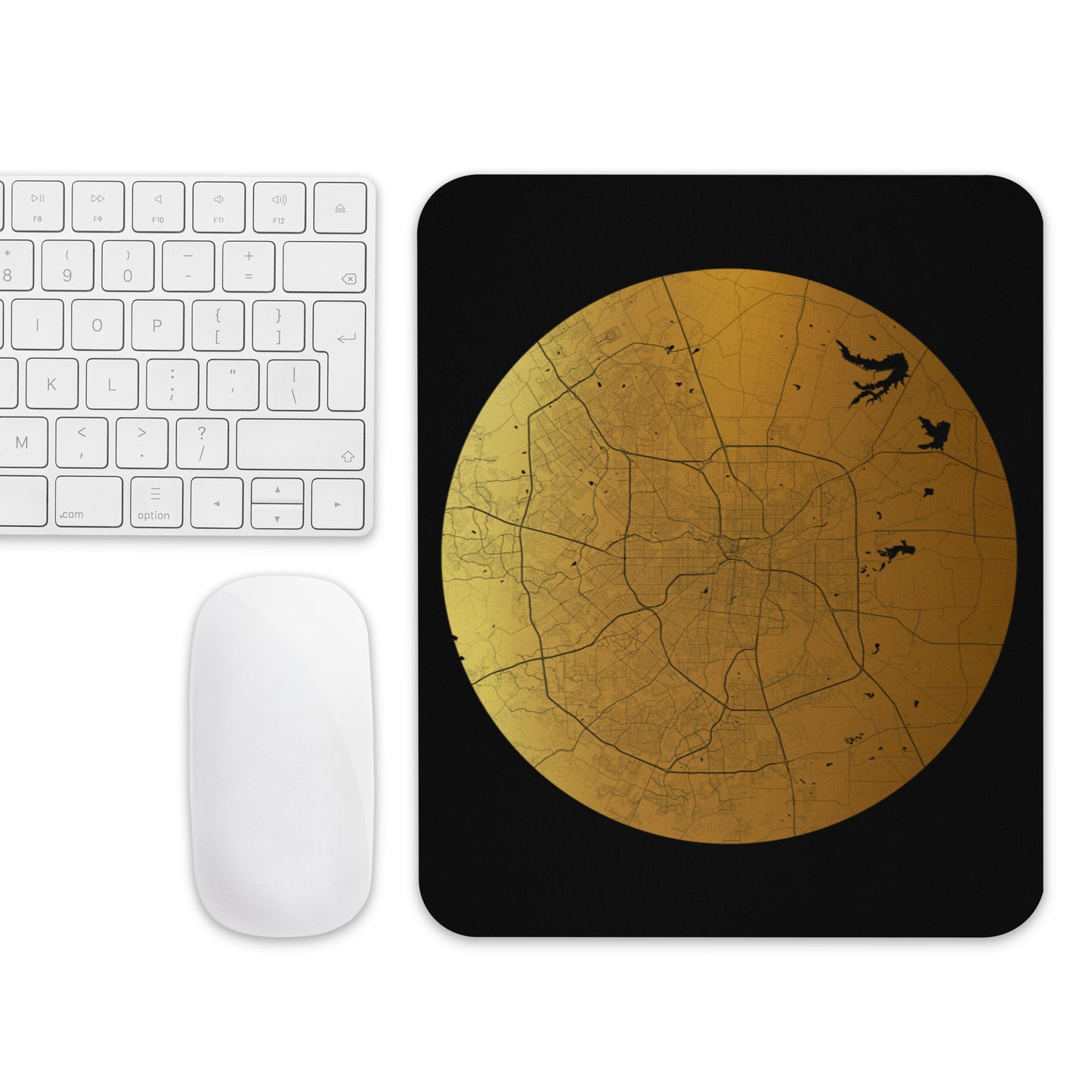 San Antonio Gold on Black Map Mouse Pad