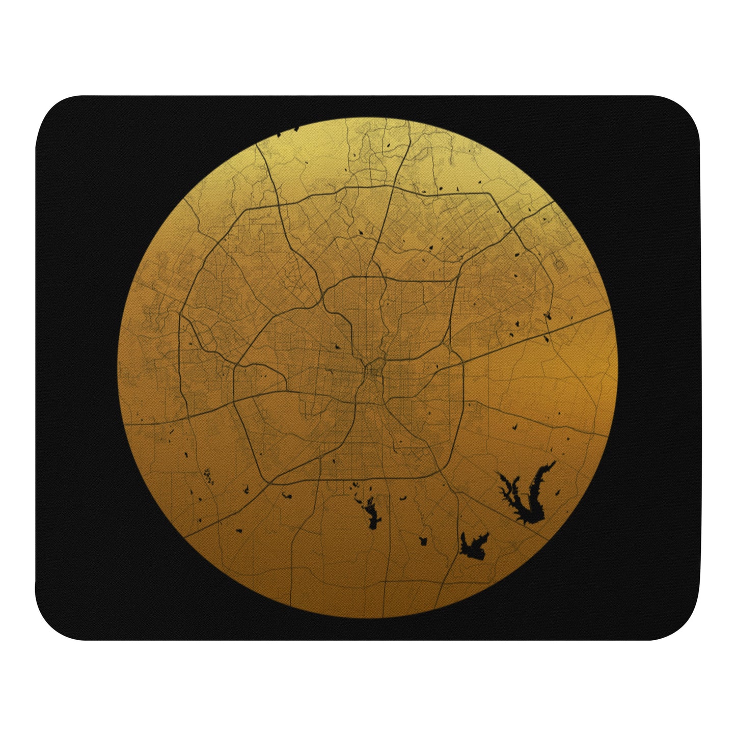 San Antonio Gold on Black Map Mouse Pad
