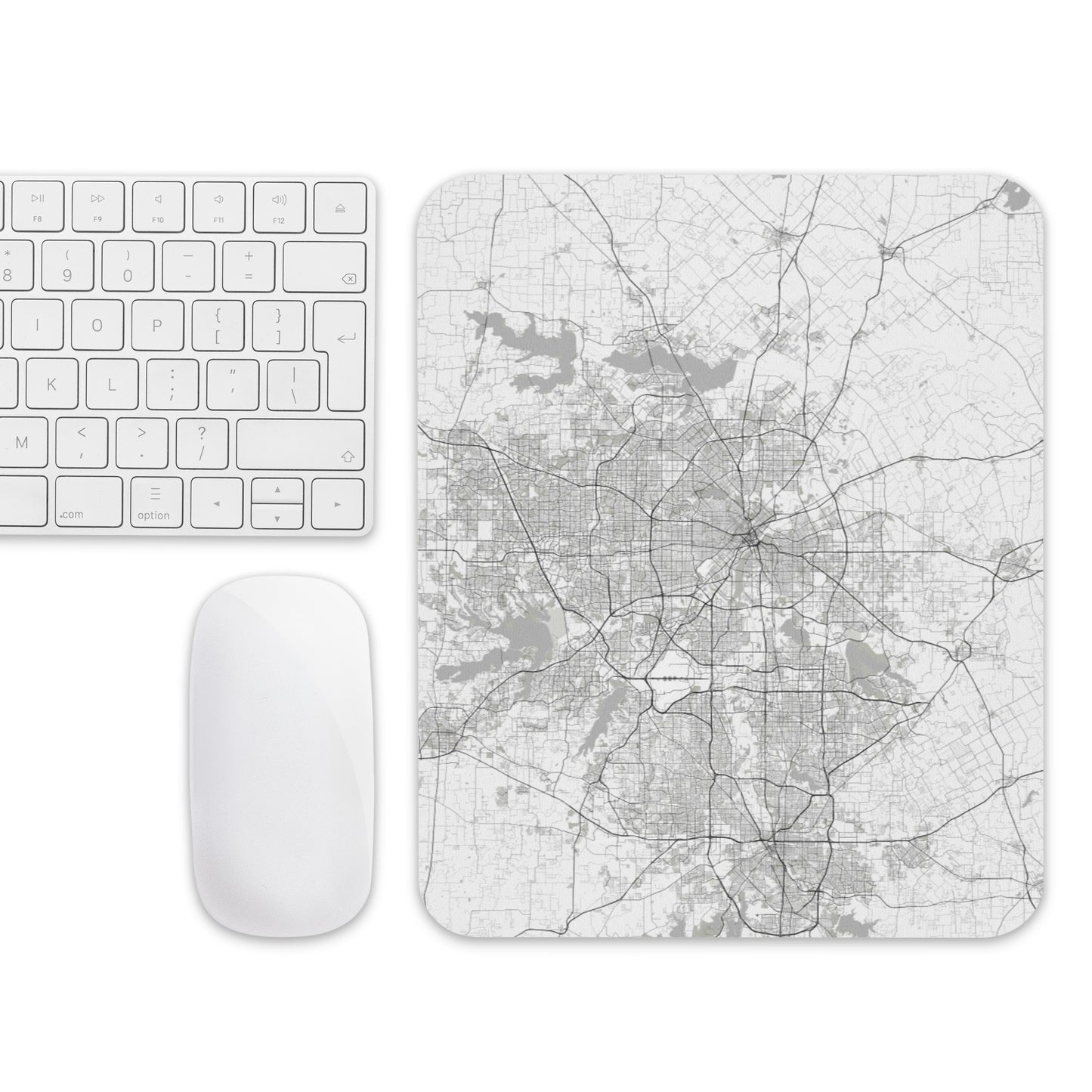 Dallas White Map Mouse Pad