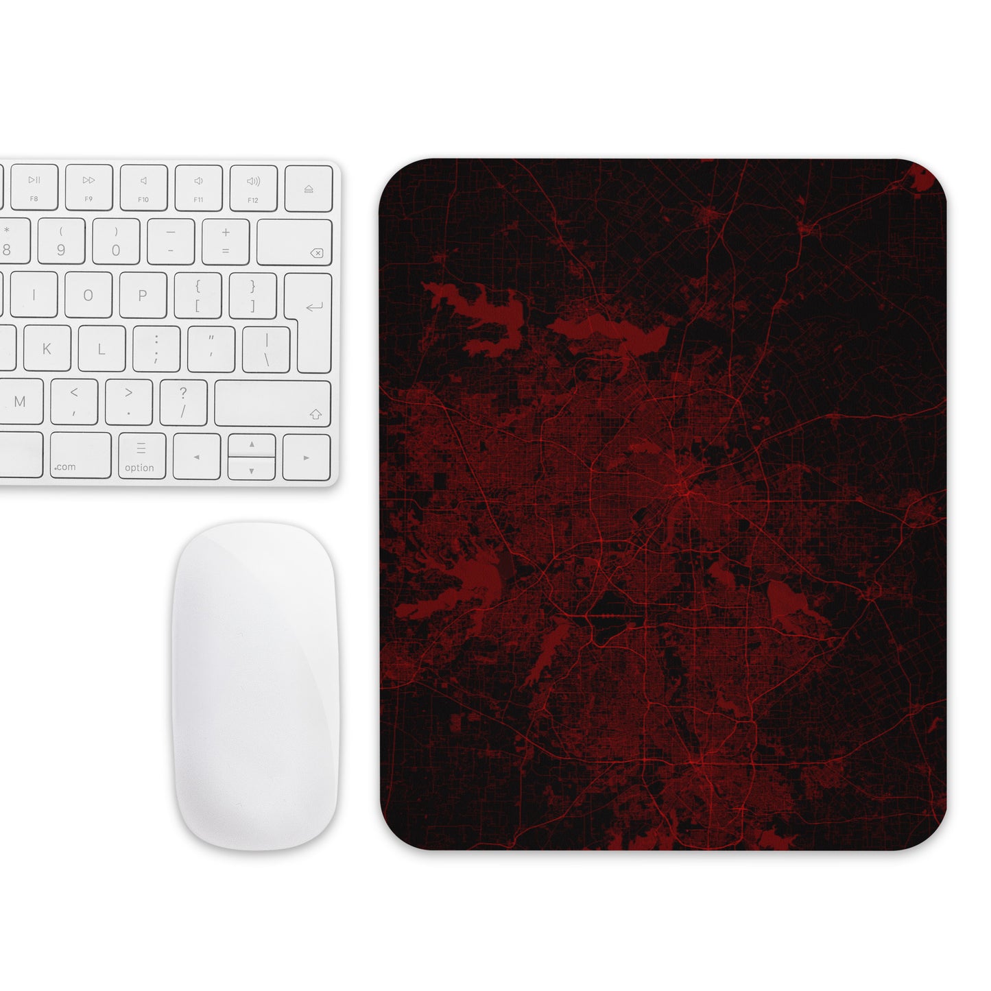 Dallas Black and Red Map Mouse Pad