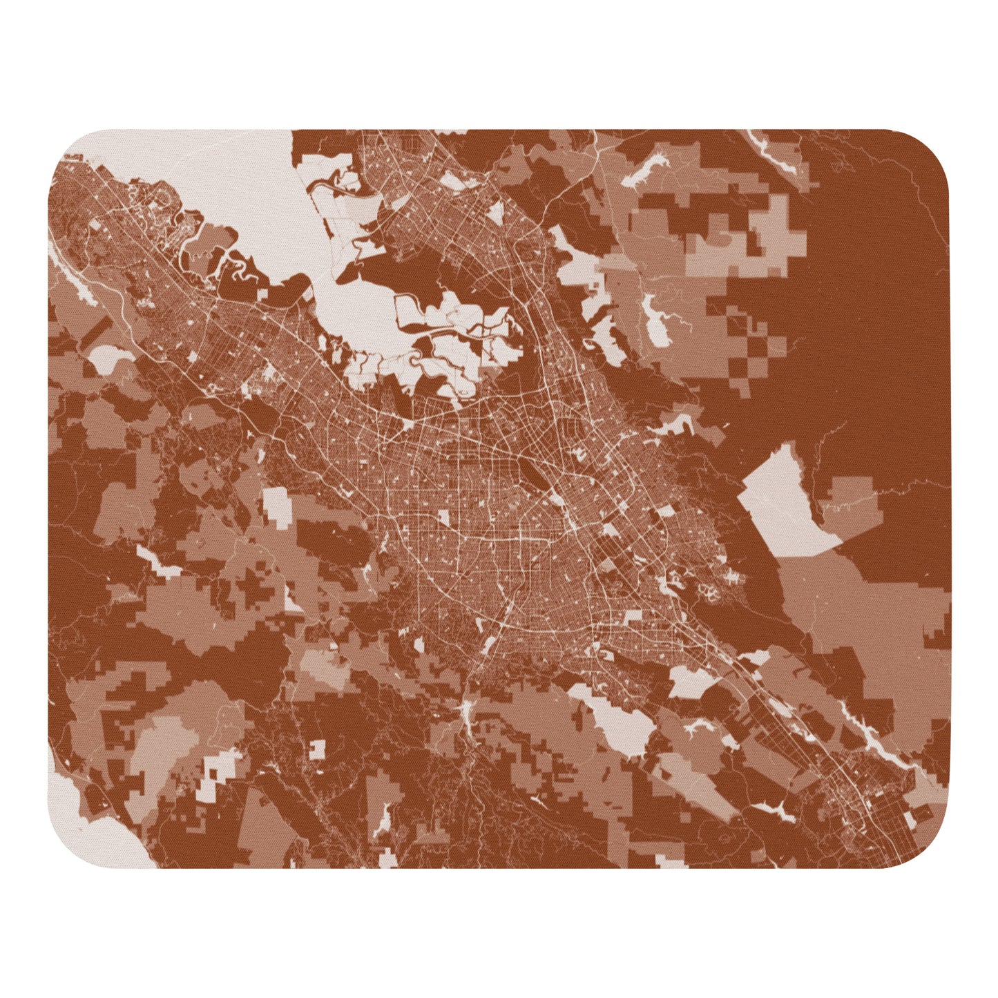 San Jose Brown and White Map Mouse Pad