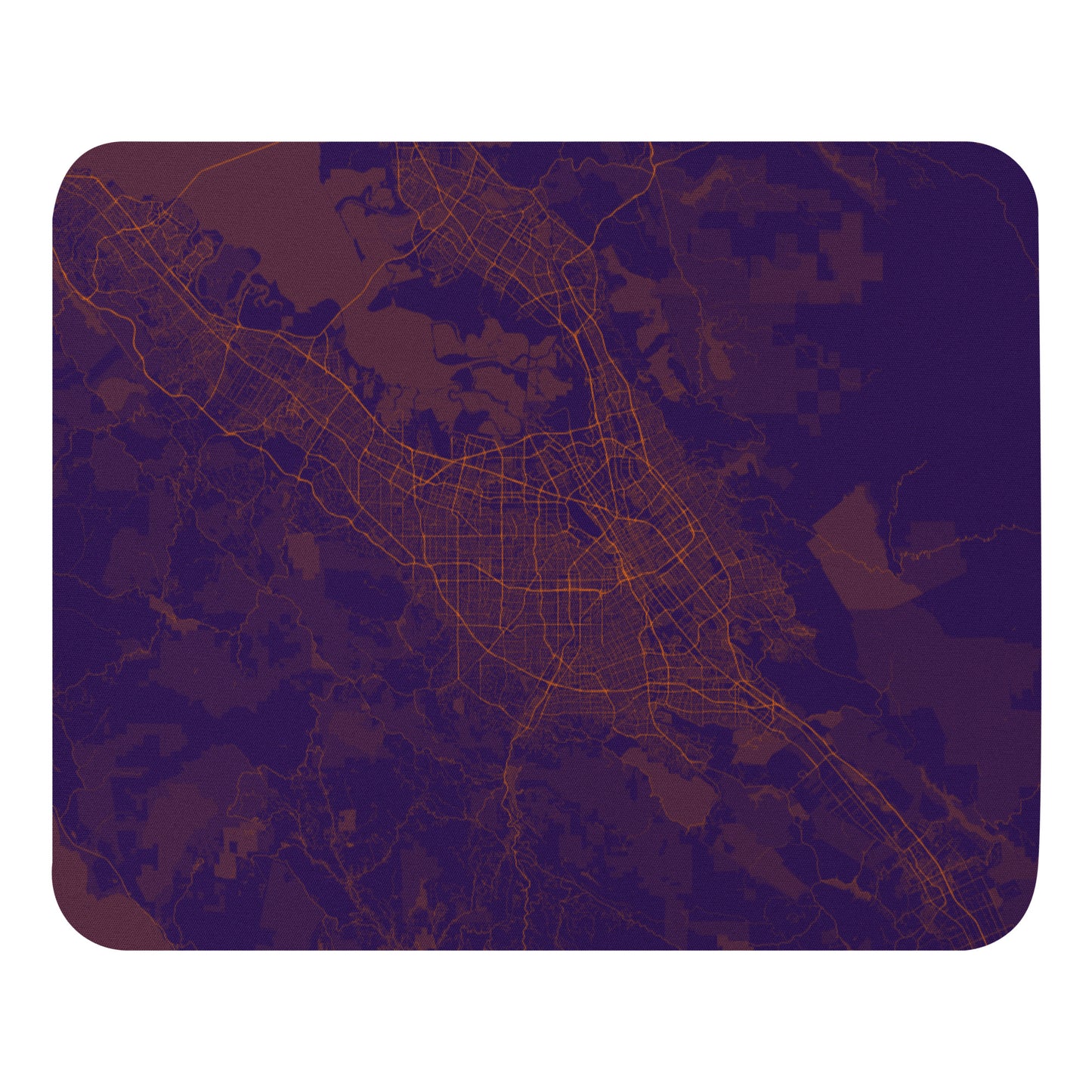 San Jose Purple and Orange Map Mouse Pad