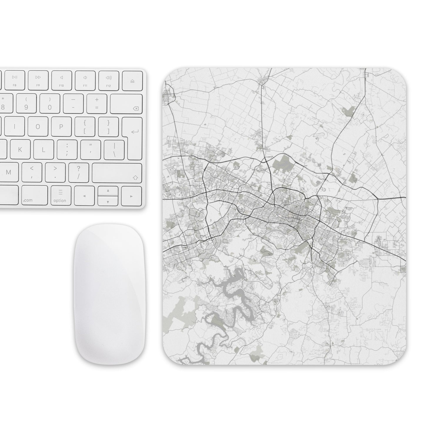 Austin White Map Mouse Pad