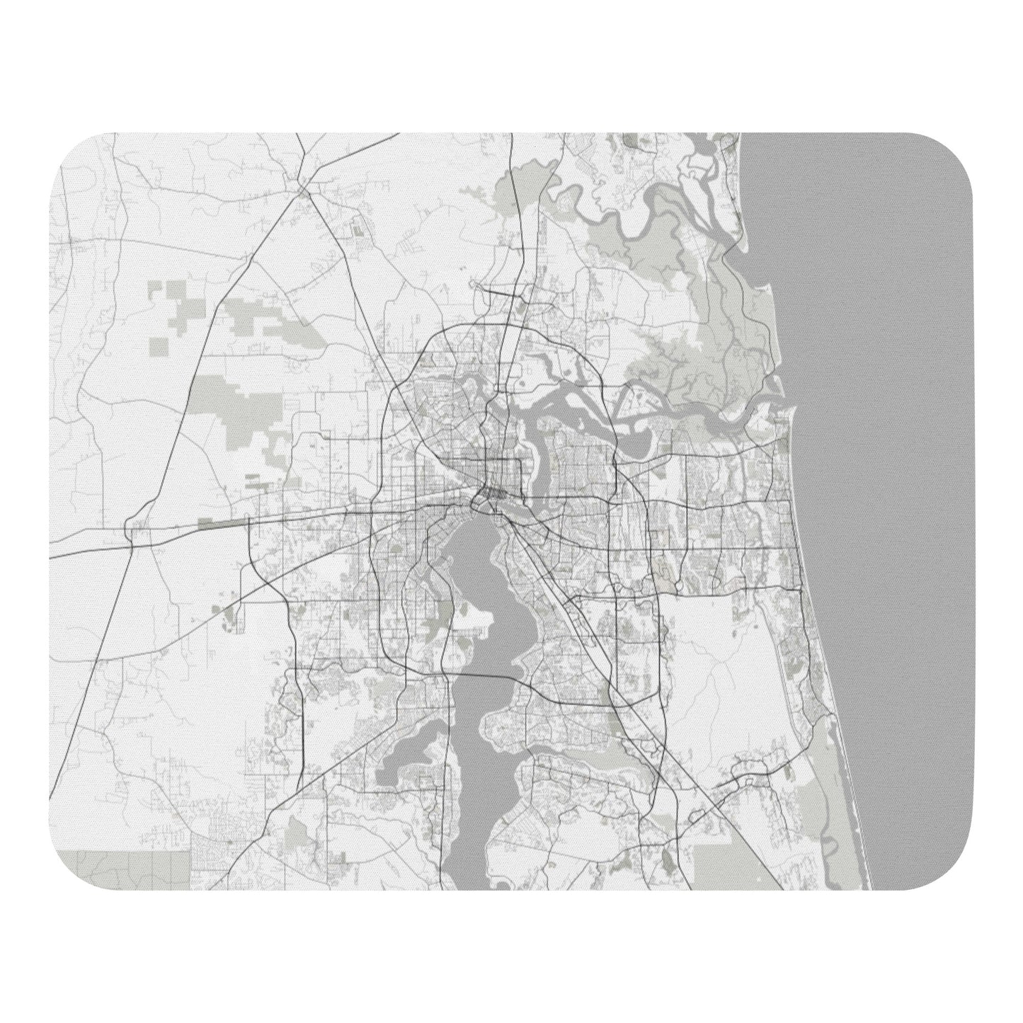 Jacksonville White Map Mouse Pad