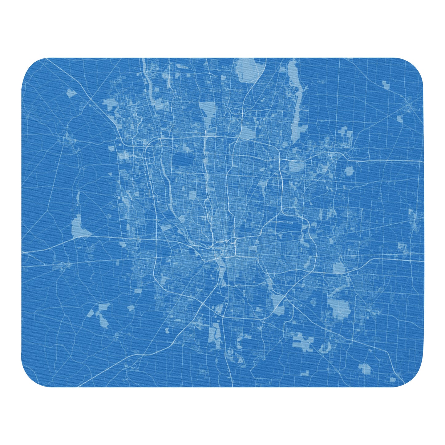 Columbus Blue and White Map Mouse Pad