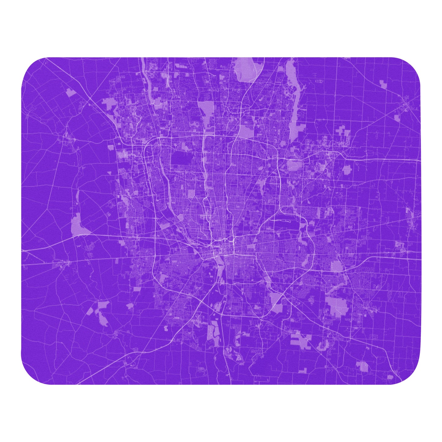 Columbus Purple and White Map Mouse Pad