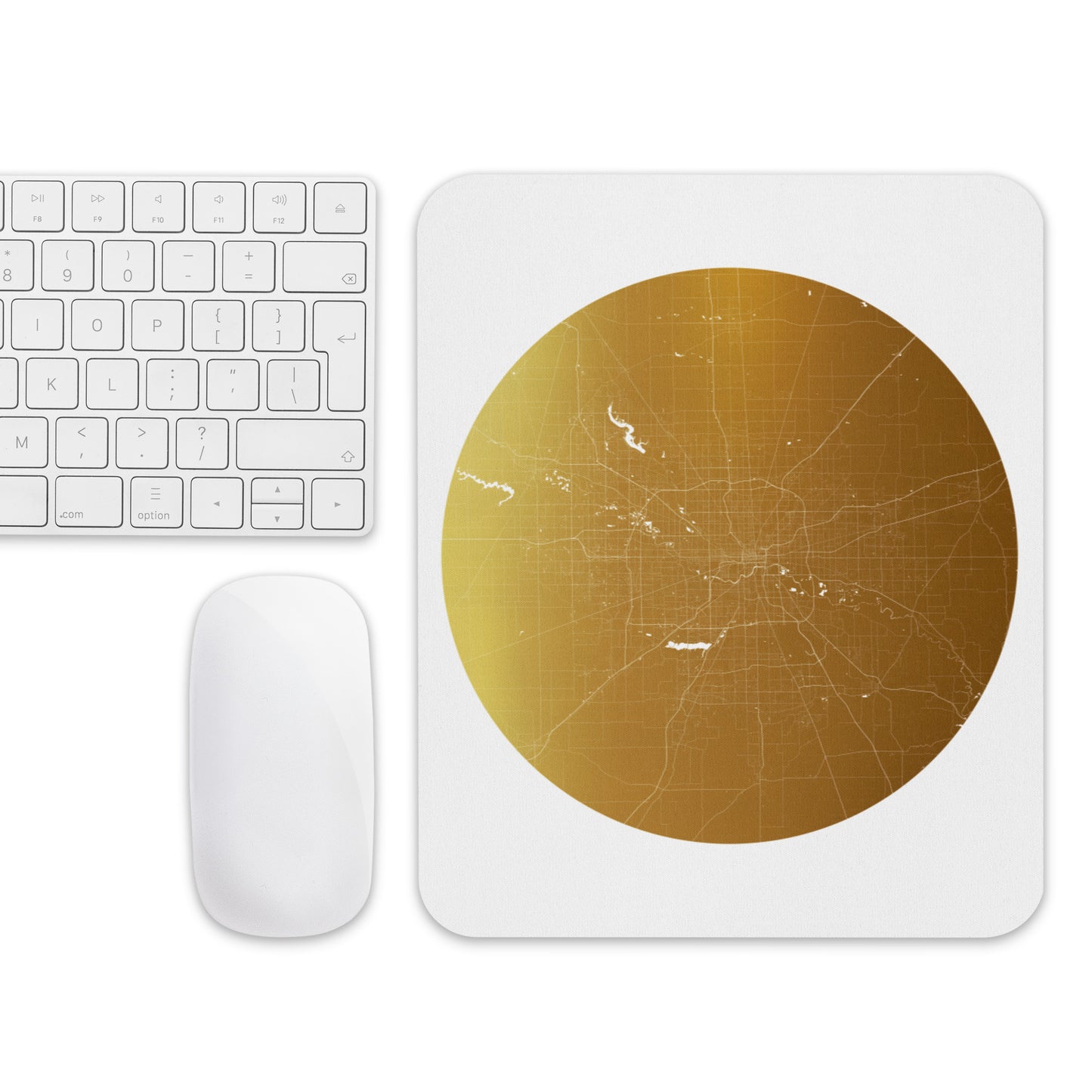 Indianapolis Gold on White Map Mouse Pad