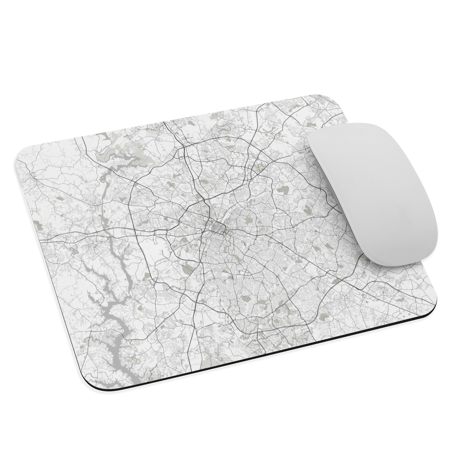 Charlotte White Map Mouse Pad