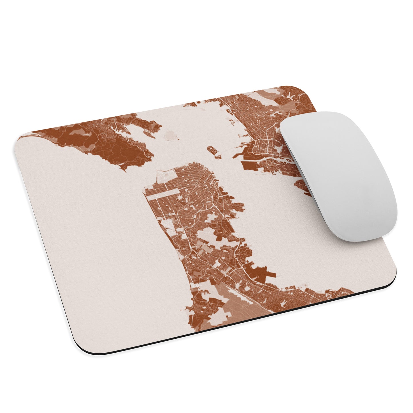San Francisco Brown and White Map Mouse Pad