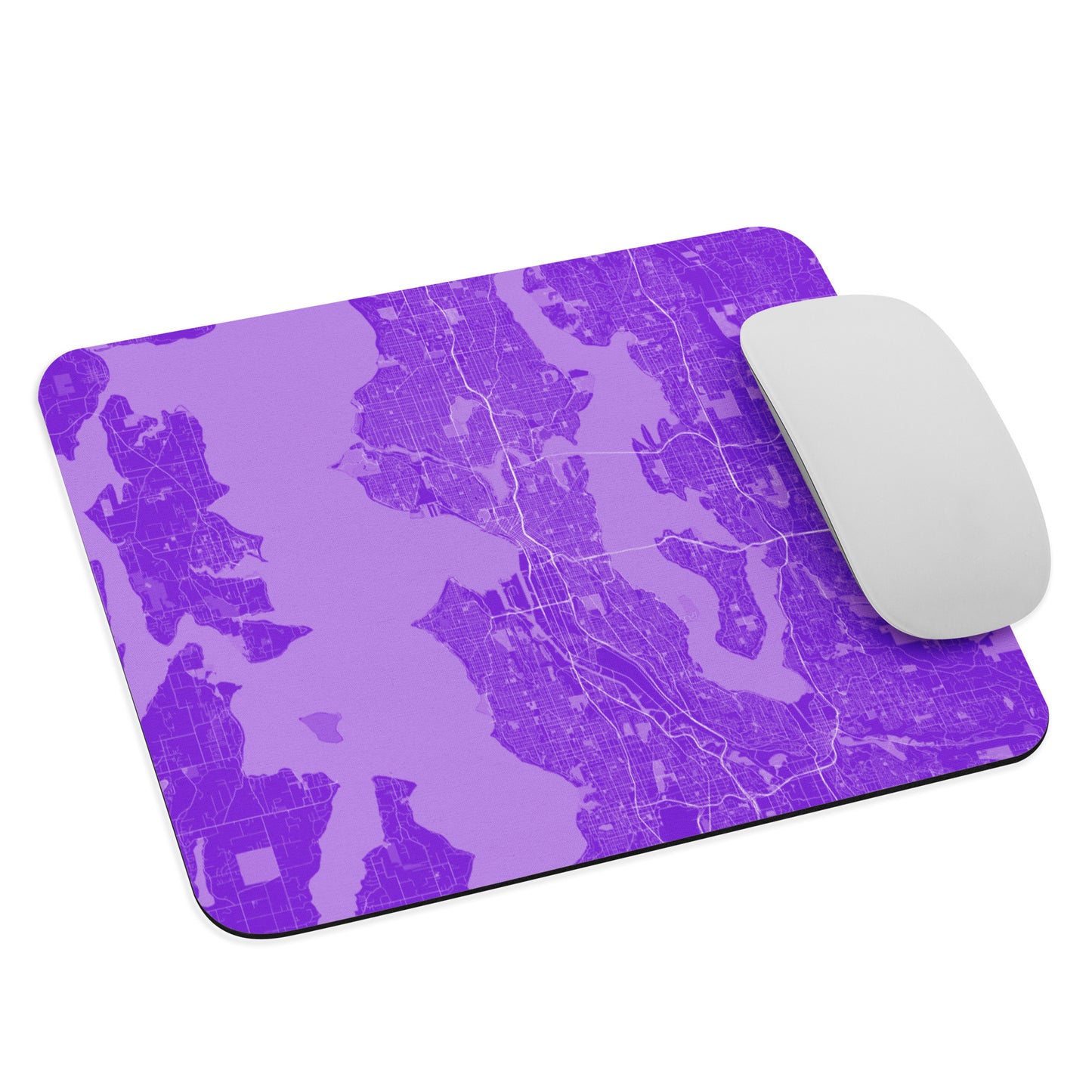 Seattle Purple and White Map Mouse Pad