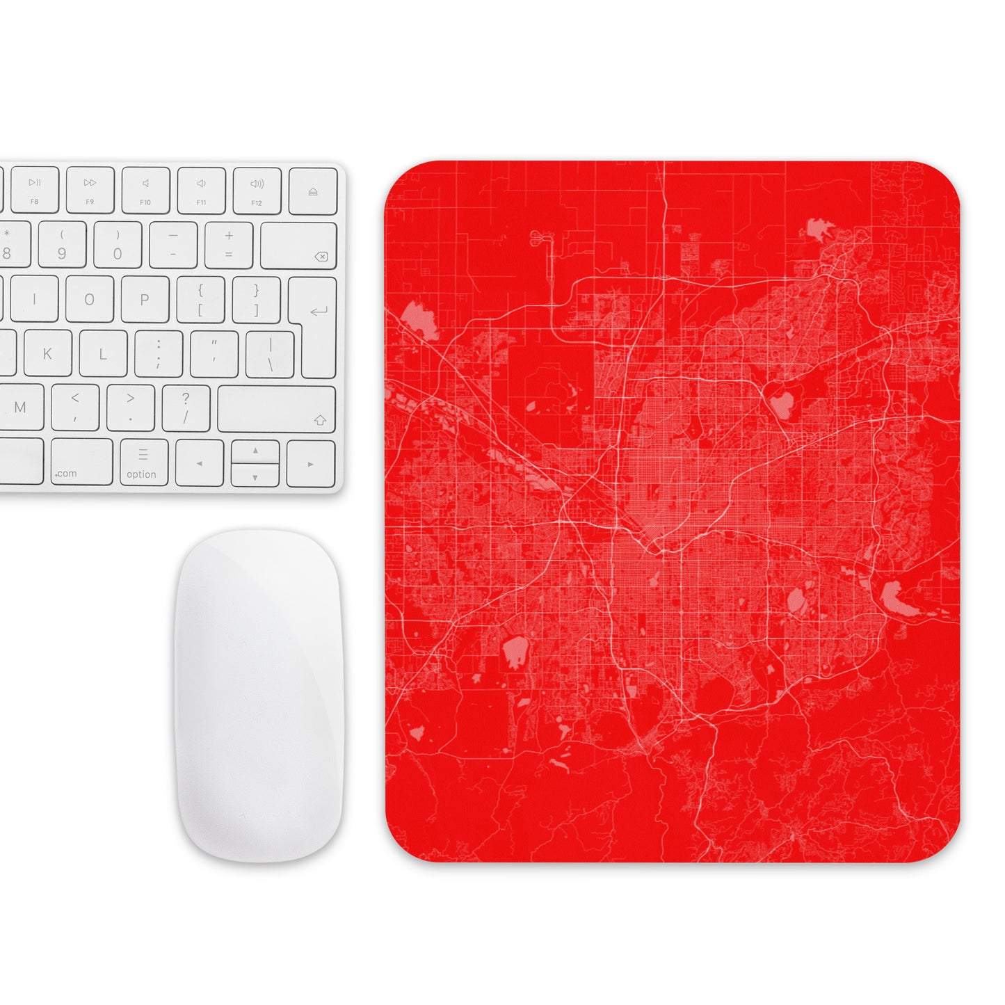Denver Red and White Map Mouse Pad