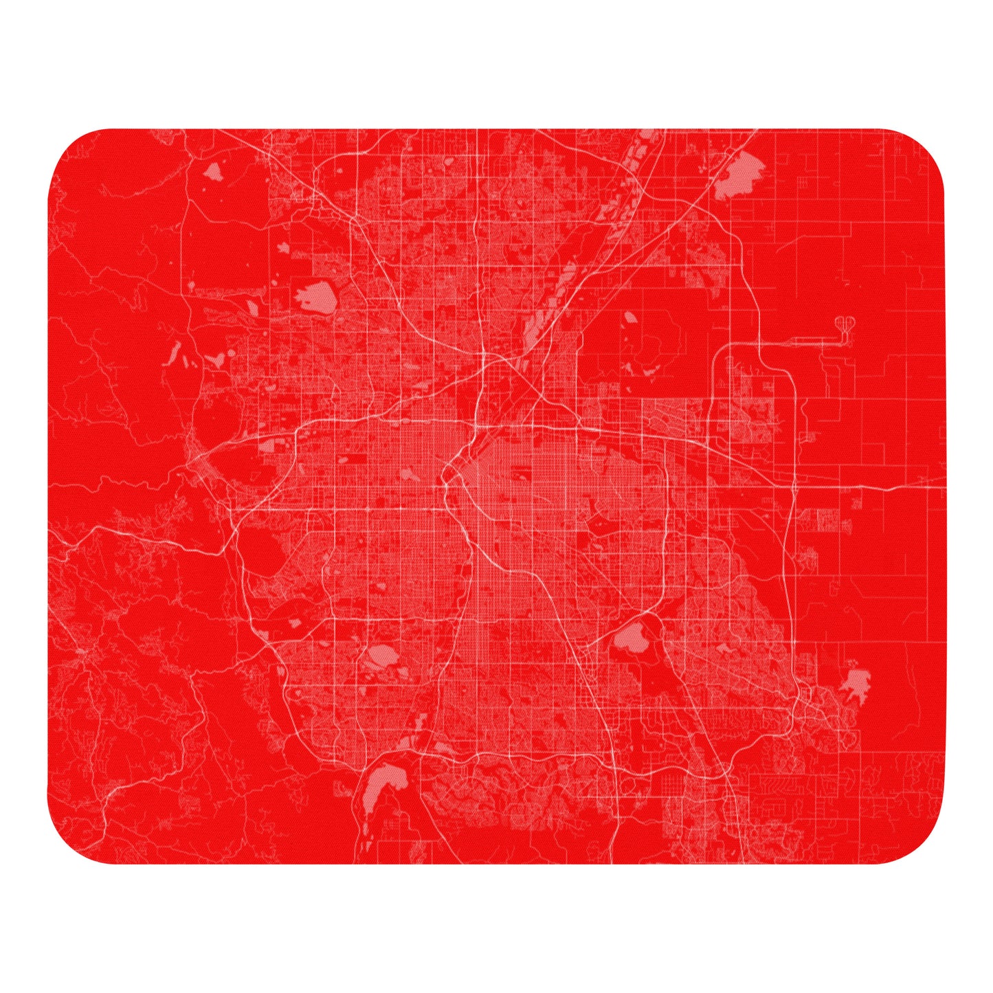 Denver Red and White Map Mouse Pad