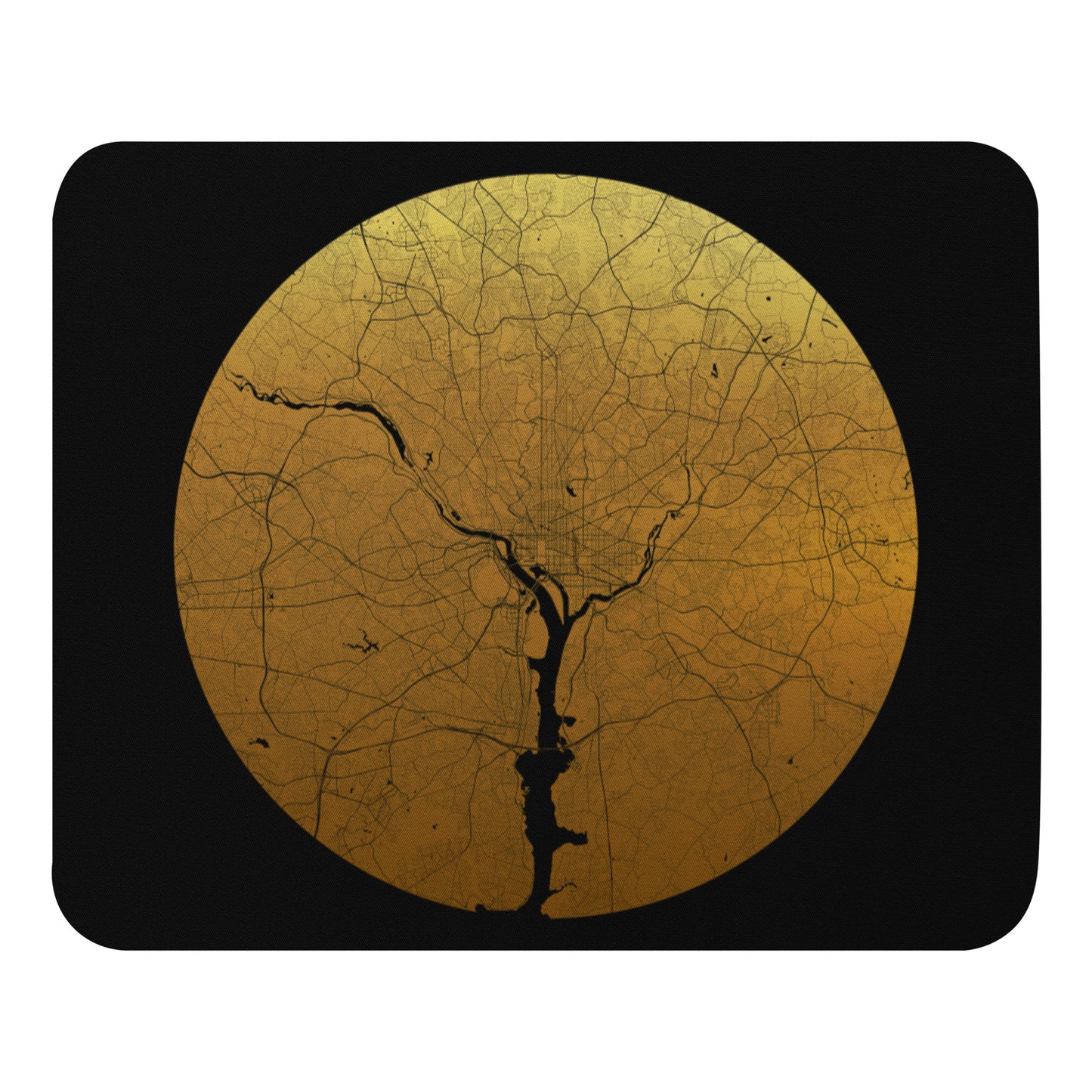 Washington, D.C. Gold on Black Map Mouse Pad