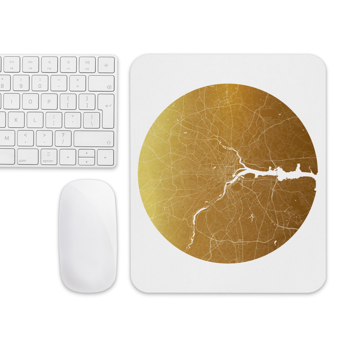 Washington, D.C. Gold on White Map Mouse Pad