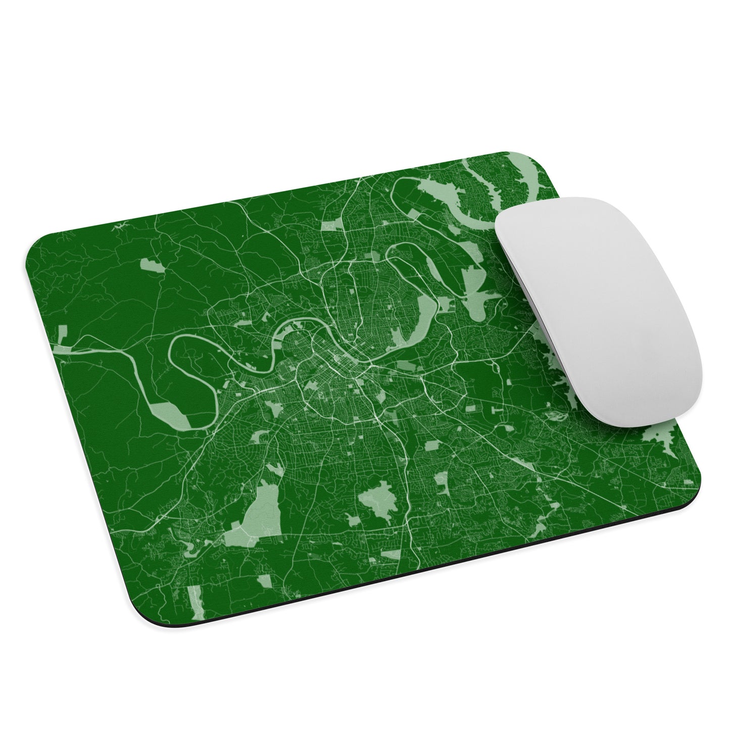 Nashville Green and White Map Mouse Pad
