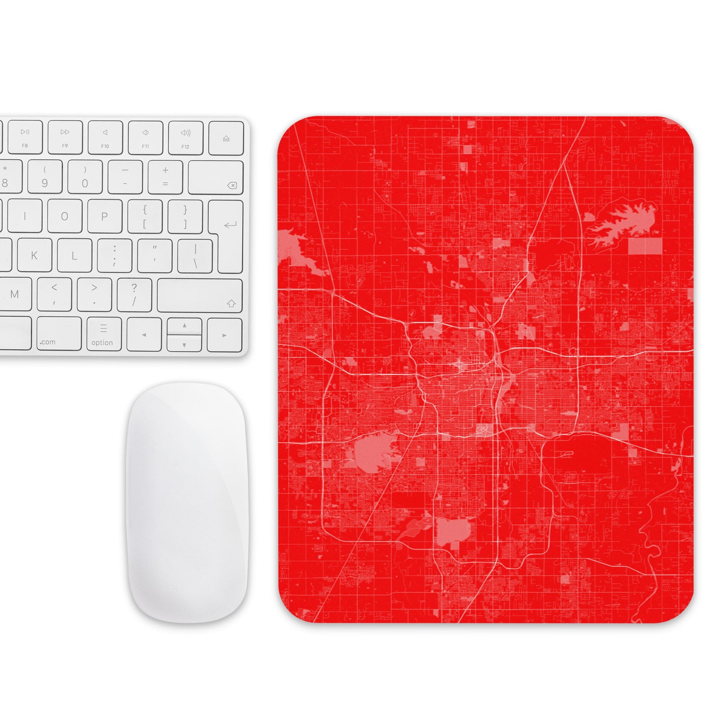 Oklahoma City Red and White Map Mouse Pad