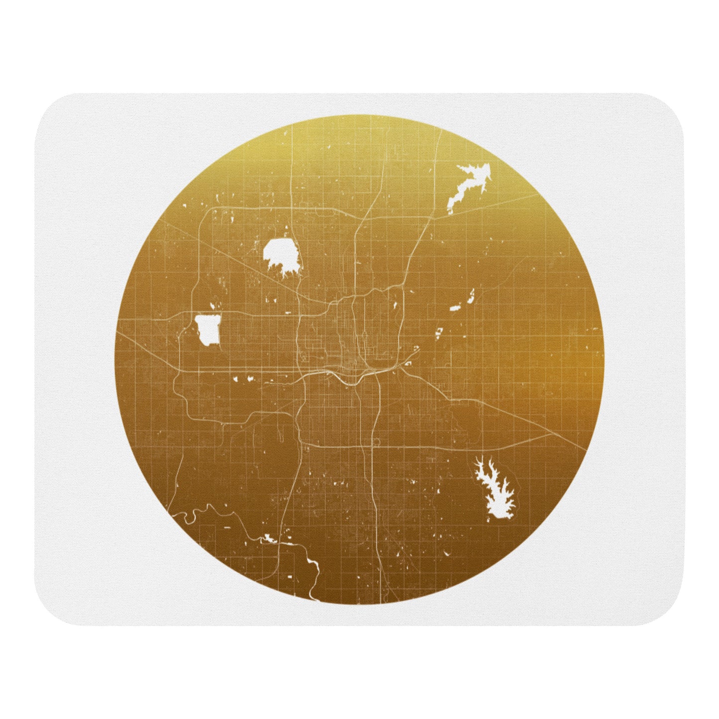 Oklahoma City Gold on White Map Mouse Pad