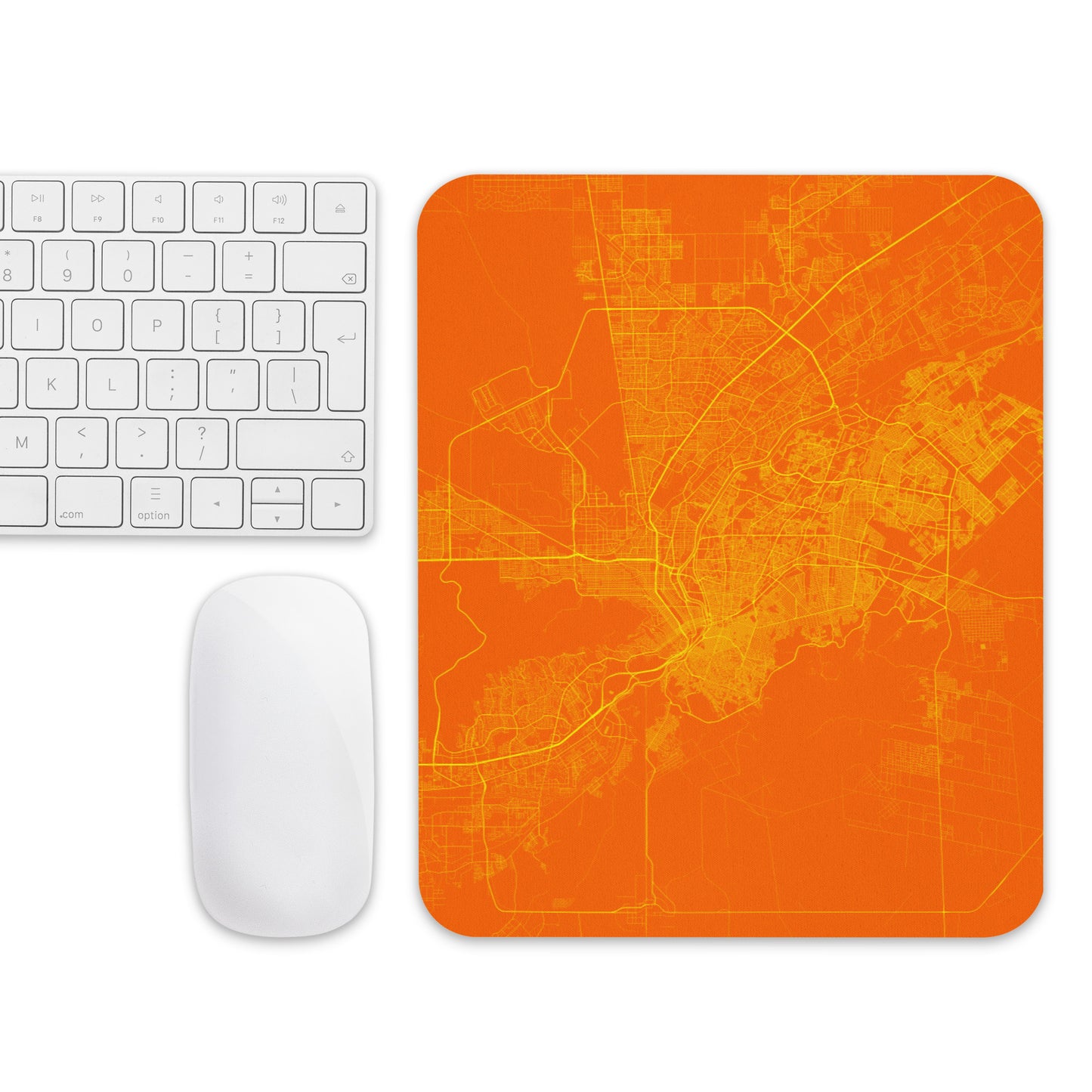 El Paso Orange and Yellow Map Mouse Pad